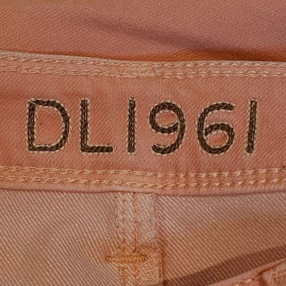 DL1961 Angel Mid-Rise Skinny Ankle Jeans Sherbet Peach Size 26 - Picture 4 of 10